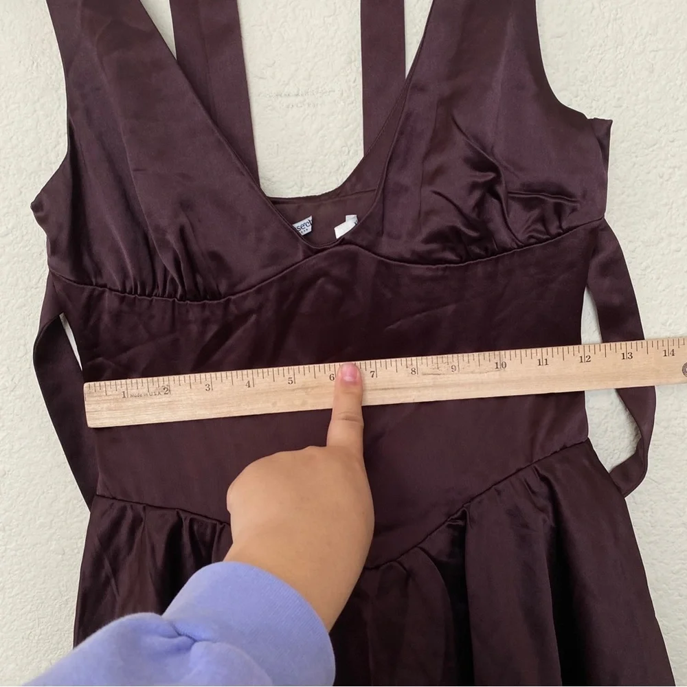 HOUSE OF CB 'Shiema' Rich Brown Mini Dress NWOT size XS regular length - Picture 8 of 11